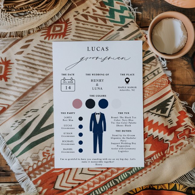 Elegant Groomsmen Proposal & Info Card (Creator Uploaded)