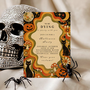 Elegant Groovy Retro Halloween Party Invitation