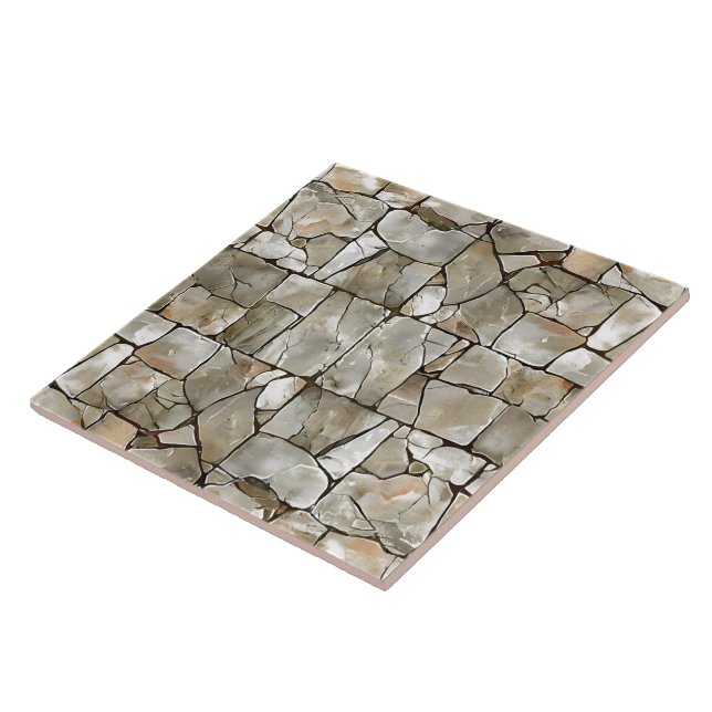 Elegant Grouted Flagstone Enhancing Style Ceramic Tile (Side)