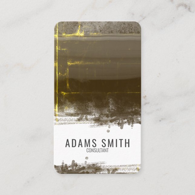 Elegant Grunge Sparkling Golden and Black Business Card (Front)