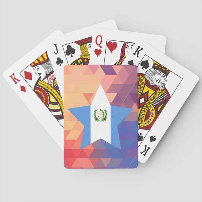 Elegant Guatemala flag heart Playing Cards (Back)