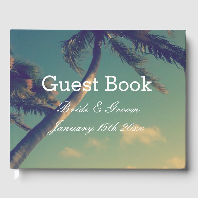 Elegant guest book for intimate beach wedding (Front)