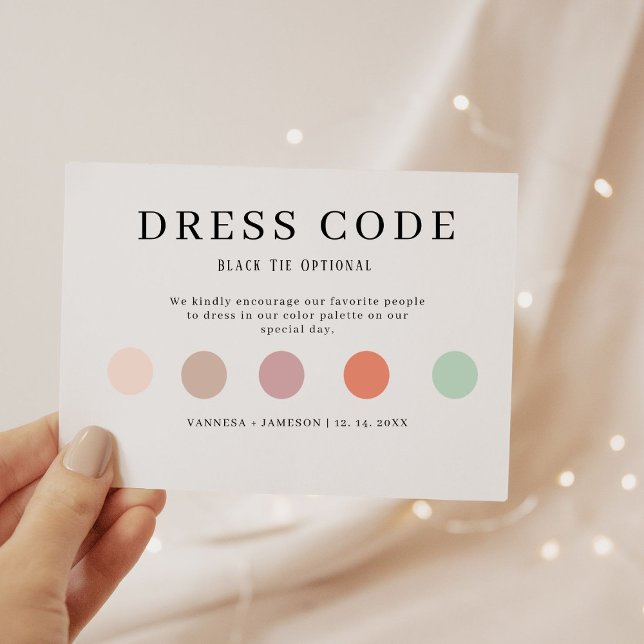 Elegant Guest dress code card, Canva attire  Enclosure Card (Creator Uploaded)