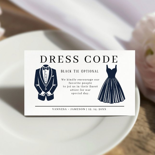 Elegant Guest dress code card, Canva attire  Enclosure Card (Creator Uploaded)