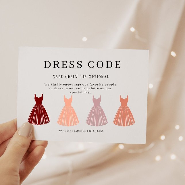 Elegant Guest dress code card, Canva attire  Enclosure Card (Creator Uploaded)