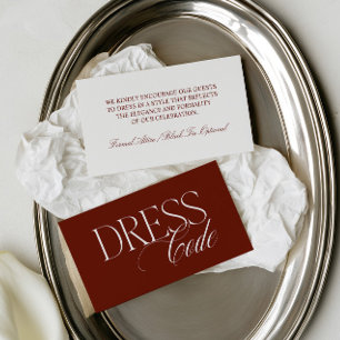 Elegant Guest Dress Code Wedding Enclosure Card
