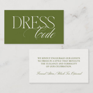Elegant Guest Dress Code Wedding Enclosure Card