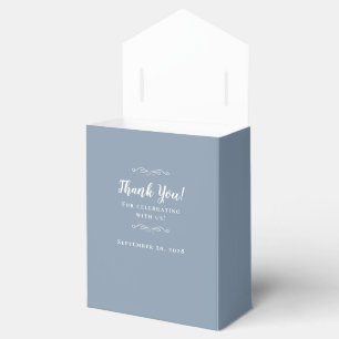 Elegant Guest Thank You Wedding Couple Dusty Blue Favour Box