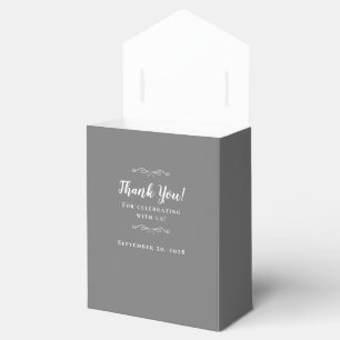 Elegant Guest Thank You Wedding Couple Grey White Favour Box
