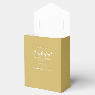 Elegant Guest Thank You Wedding Couple Yellow Gold Favour Box