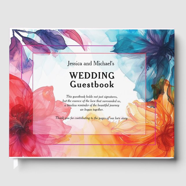 😍 Elegant Guestbook Anemone Dreamscape Wedding (Front)