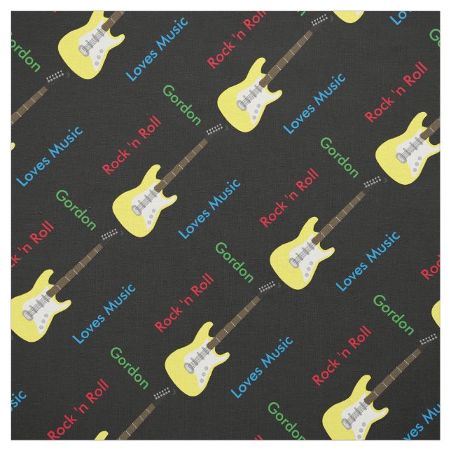 Elegant Guitar Print Fabric (Swatch)
