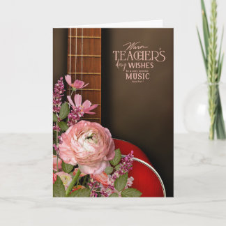 Elegant Guitar Teacher's Day Appreciation Card