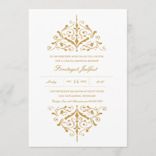 Elegant Guld Företagets Julfest Inbjudningar Invitation