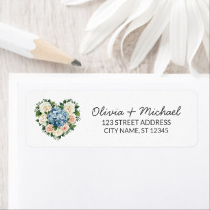 Elegant Gwatercolor Hydrangea Rose Return Address  Label