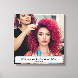 Elegant Hair Salon Custom Name Canvas Print