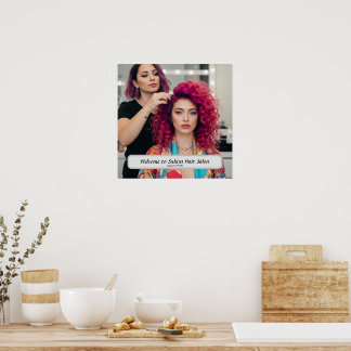 Elegant Hair Salon Custom Name Poster