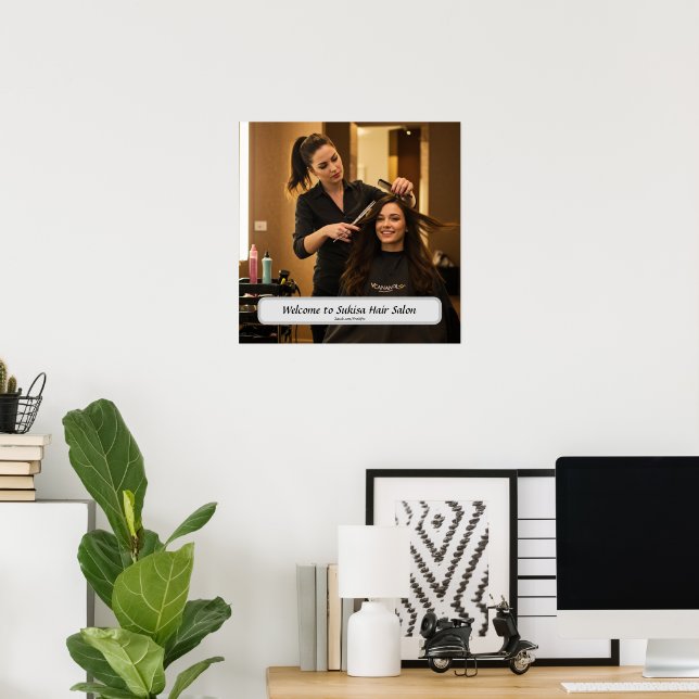  Elegant Hair Salon Custom Name Poster (Home Office)