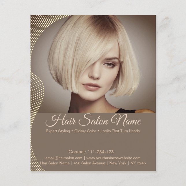 Elegant Hair Salon Flyer – Customizable Services (Front)