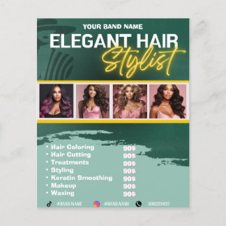 Elegant Hair Stylist Salon Makeup Waxing Flyers
