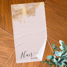 Elegant Hairdresser Gold Scissors Hairstylist Pink