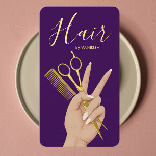 Elegant Hairstylist Hairdresser Luxury Hair Salon Business Card