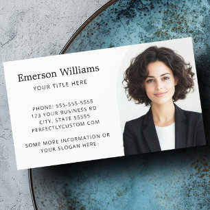 Elegant half arch photo and custom logo white business card