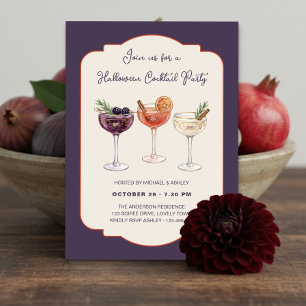 Elegant Halloween Cocktail Party Evening Soiree Invitation