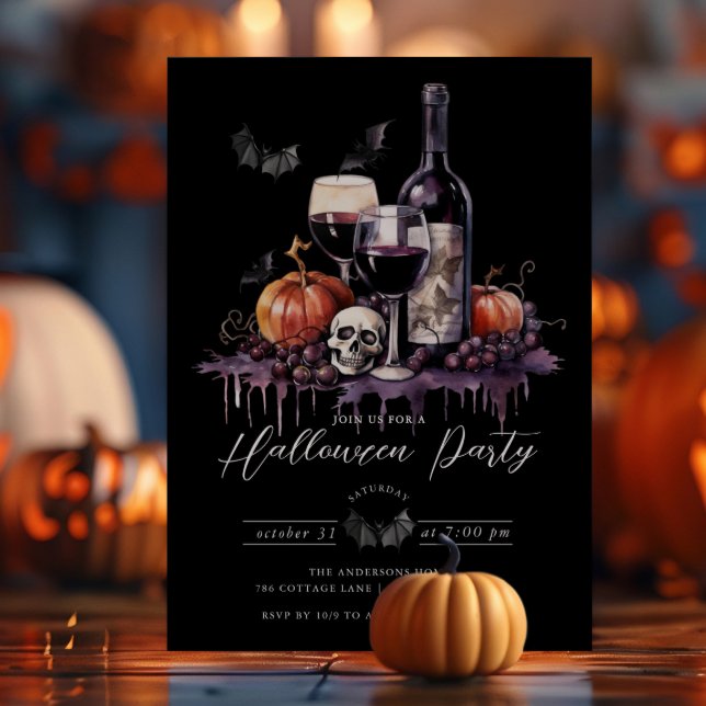 Elegant Halloween Cocktail Party Invitation (Creator Uploaded)