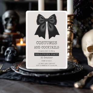 Elegant Halloween Costume and Cocktail Party Holiday Card