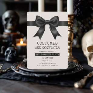 Elegant Halloween Costume and Cocktail Party Holiday Card