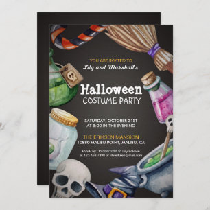 Elegant Halloween Costume Party Invitation