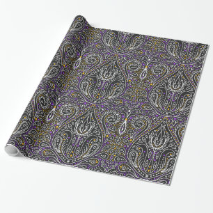 elegant Halloween damask wrapping paper