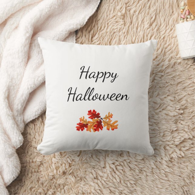 Elegant Halloween Fall Foliage Red Orange Leaves Cushion (Blanket)