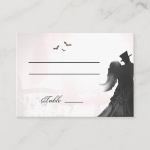 Elegant Halloween Lovers Silhouette Place Cards