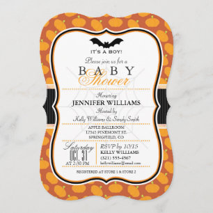 Elegant Halloween Theme Baby Shower Invite