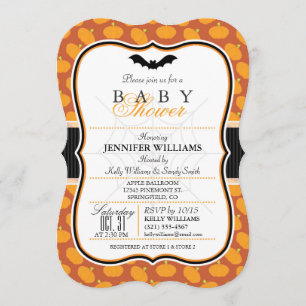 Elegant Halloween Theme Baby Shower Invite