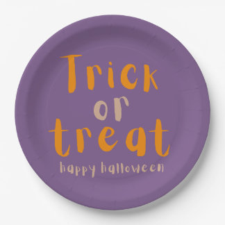 Elegant Halloween Trick or Treat Paper Plate