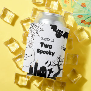 Elegant Halloween two spooky second Birthday party Can Cooler