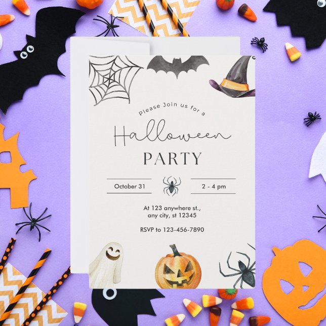 Elegant Halloween Watercolor Invitation (Creator Uploaded)