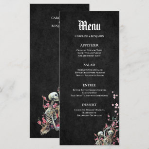 Elegant Halloween Wedding Menu