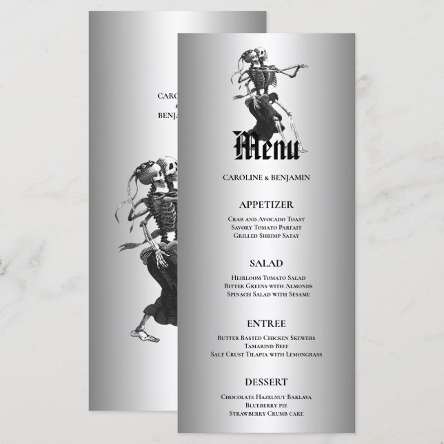 Elegant Halloween Wedding Menu (Front/Back)