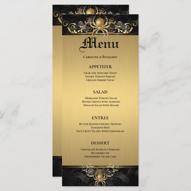 Elegant Halloween Wedding Menu (Front/Back)