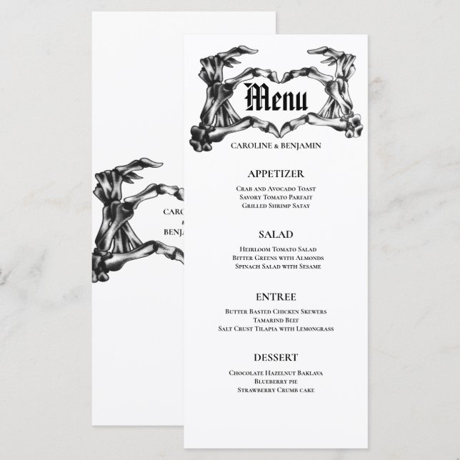 Elegant Halloween Wedding Menu (Front/Back)