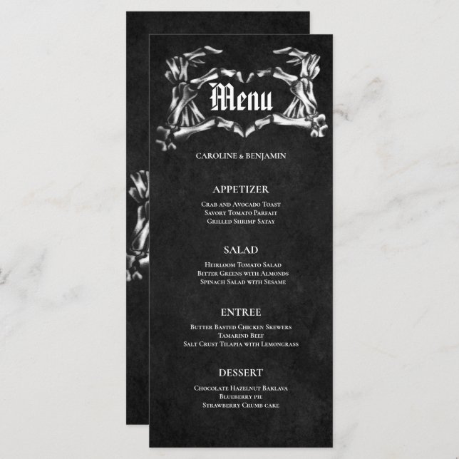 Elegant Halloween Wedding Menu (Front/Back)