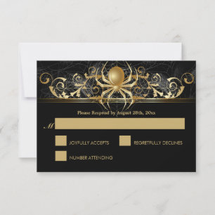 Elegant Halloween Wedding RSVP Card