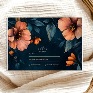 Elegant Halloween Wedding RSVP Card
