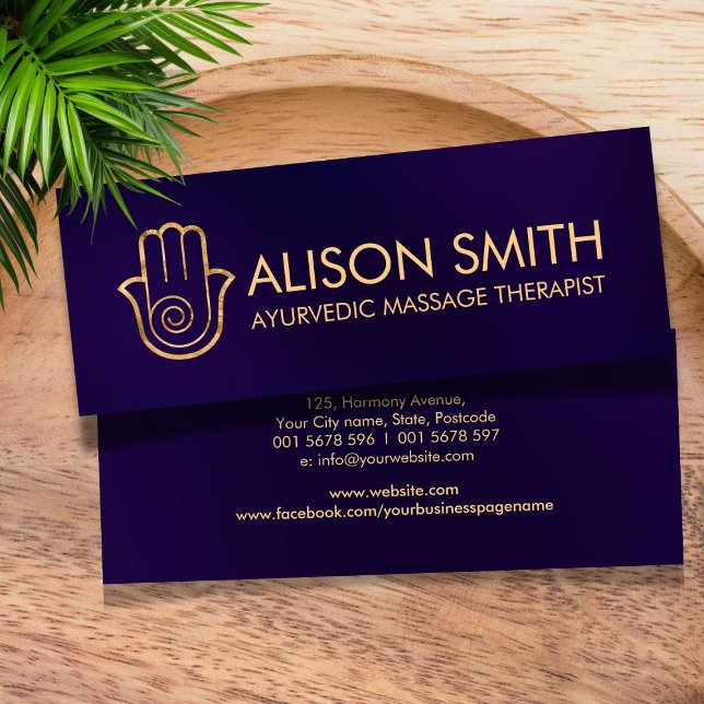 Elegant Hamsa Hand Energy Spiral  Mini Business Card (Creator Uploaded)