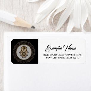 Elegant hamsa hand return address label