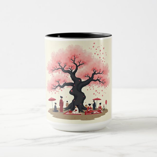 Elegant Hanami Cherry Blossom Mug (Center)